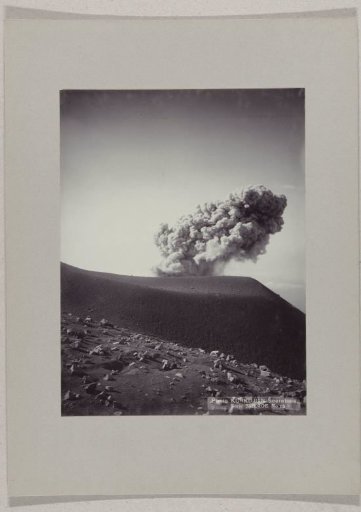 Smoking volcano Smeroe in the Tengger Mountains, Java, Dutch East Indies