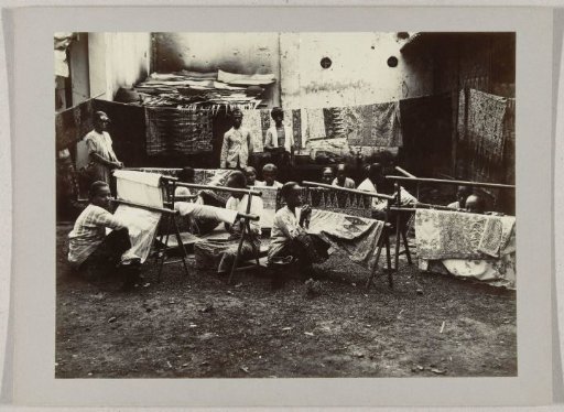 Women working on batik in Surakarta