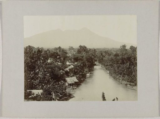 Landscape with the Tjidane River and Mount Salak in Buitenzorg