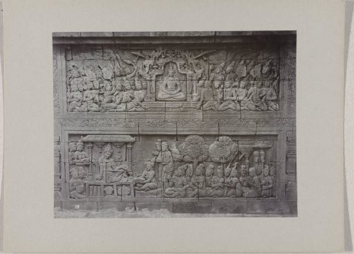 Relief of the Borobudur (Boroboedoer), near Magelang, Dutch East Indies