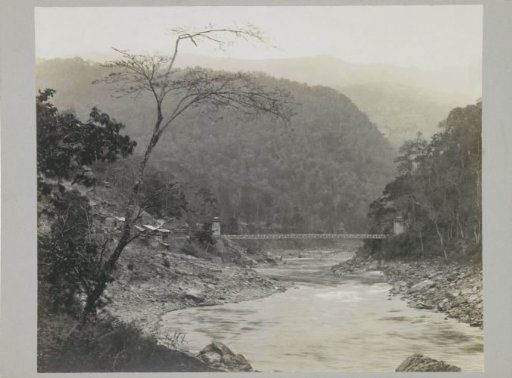 Bridge between Tibet and India, possibly in the region of Darjeeling, West Bengal, India