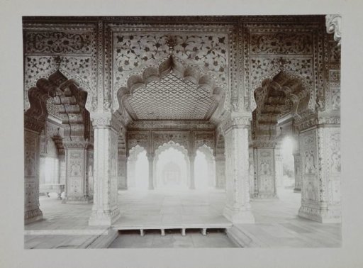 Interior of the Diwan-i-Khas in the Red Fort at Delhi, India