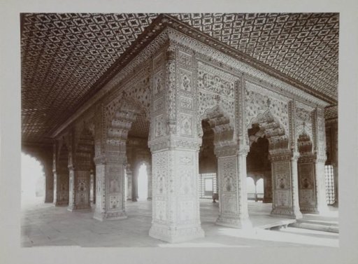 Interior of the Diwan-i-Khas in the Red Fort at Delhi, India