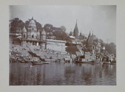 View of the temples by the Ganga river at Varanasi, Uttar Pradesh, India
