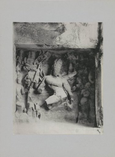 Relief with Shiva Nataraja in the Elephanta Caves near Mumbai, Maharashtra, India