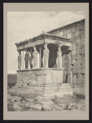 View of the Caryatids at the Erechtheion on the Acropolis in Athens
