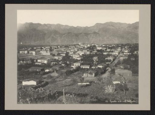 View of Sparta with Mount Taygetus in the background
