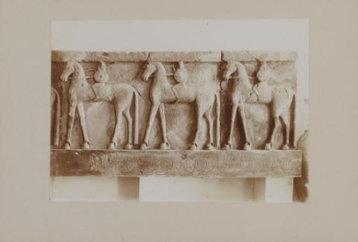 Frieze with warriors on horses, in a museum on Crete