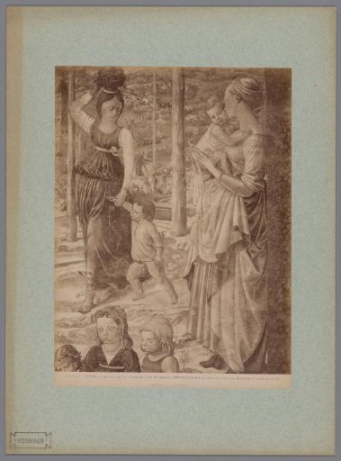 Photoreproduction of a detail of the fresco The Curse of Ham by Benozzo Gozzoli in the Camposanto in Pisa, Italy