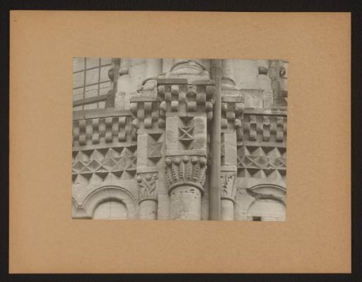View of the sculptural work of a frieze from the cathedral of Bamberg