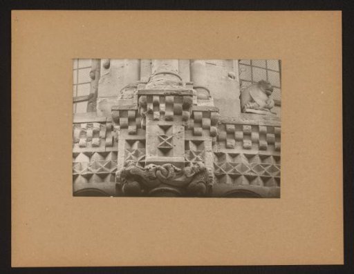 View of the sculptural work of a frieze from the cathedral of Bamberg