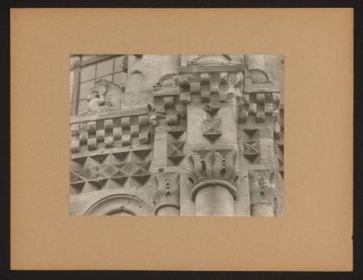 View of the sculptural work of a frieze from the cathedral of Bamberg