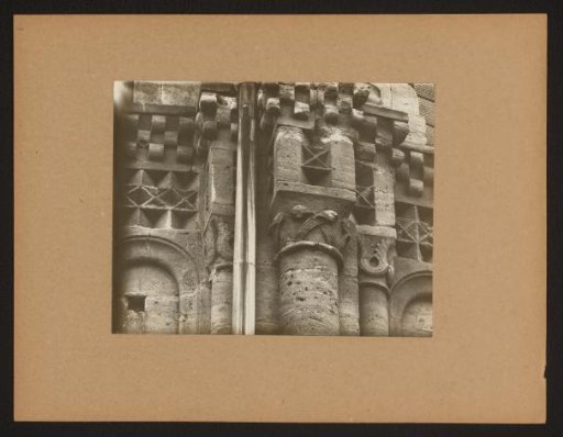View of the sculptural work of a frieze from the cathedral of Bamberg