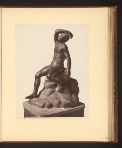 Bronze sculpture of a sleeping satyr