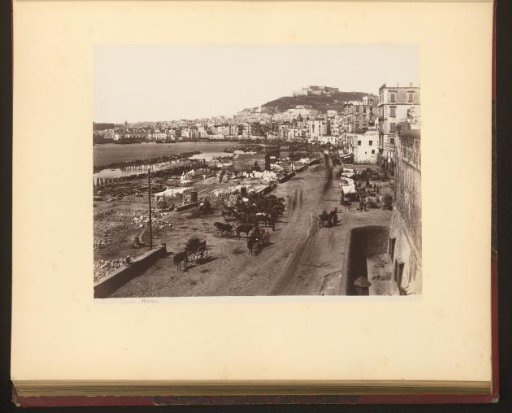 Horse-drawn carts in the harbour of Naples
