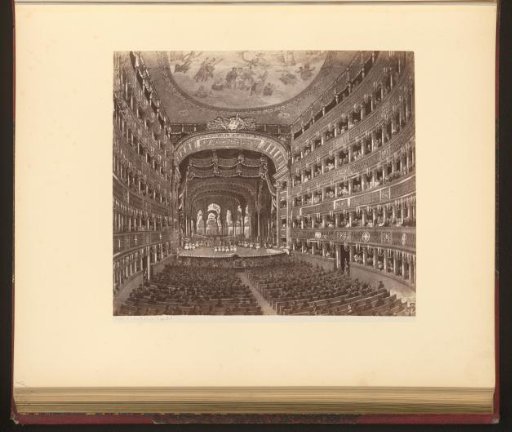 Photoreproduction of a print of the interior of Teatro San Carlo
