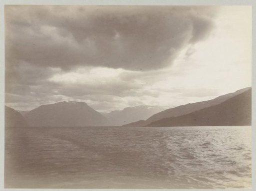 Norwegian mountain landscape seen from the sea
