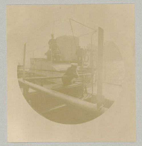 Ship's crew at the wheel on board the Hohenzollern
