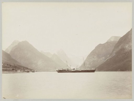 Imperial yacht the Hohenzollern in a bay in Norway