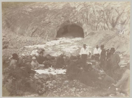 Emperor Wilhelm II and company at the foot of a Norwegian glacier