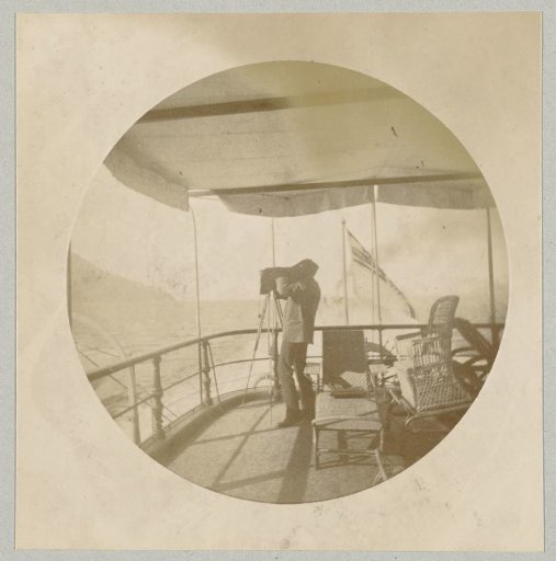 Photographer Aboard the Hohenzollern Taking a Photograph at Sea