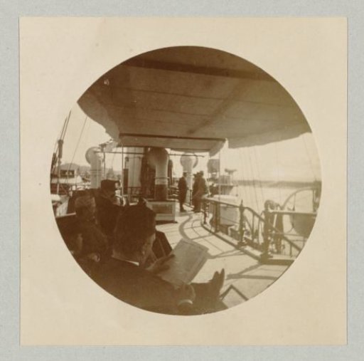Guests on the deck of the radar ship Hohenzollern