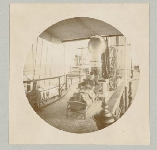 Passenger in Uniform on a Lounger Aboard the Hohenzollern