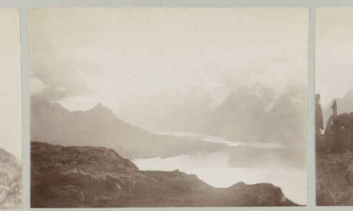 View over a mountain landscape and sea