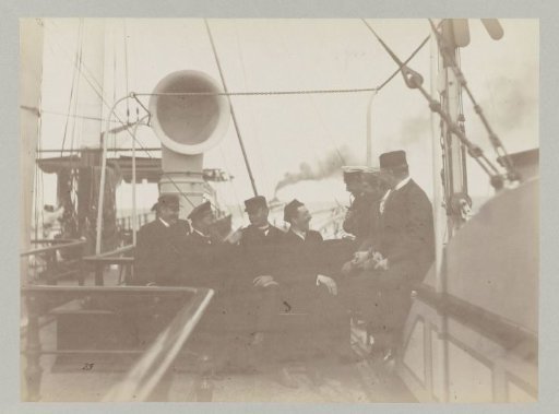Conversation between crew and passengers on the upper deck of the Hohenzollern