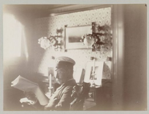 Reading Emperor Wilhelm II in uniform in his cabin