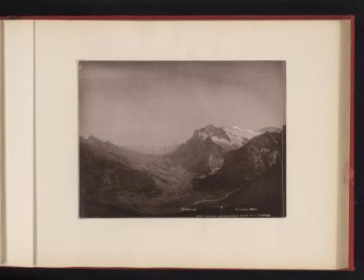 Panorama of the Alps with the Wetterhorn, Schreckhorn, Eiger, and Tschingelhorn