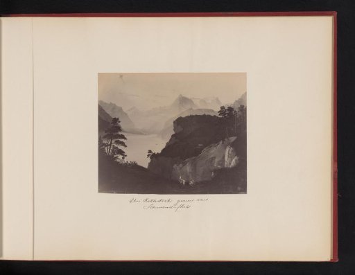 Photographic reproduction of a painting of a mountain landscape with the Uri Rothstock