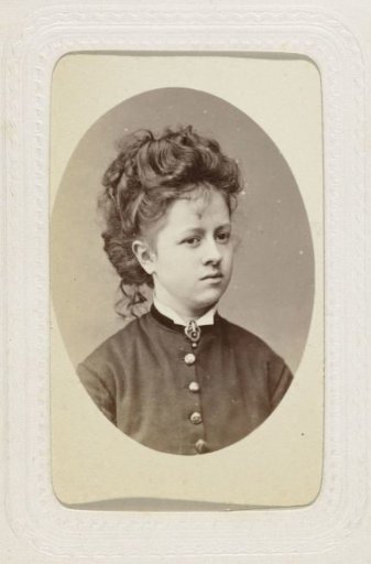 Portrait of a Young Woman with Updo, Curly Hair