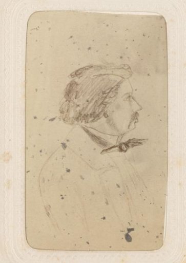 Drawn portrait of a man with a mustache