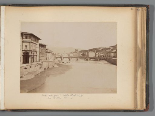 View of the Ponte alle Grazie over the Arno in Florence