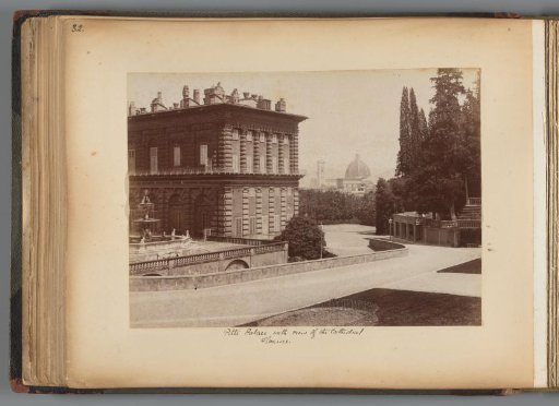 View of the Palazzo Pitti with the dome of Florence in the distance