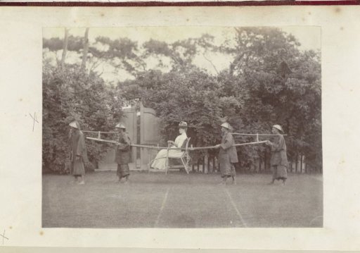 Four Chinese Men Carrying a European Woman in a Sedan Chair
