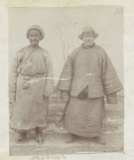 Portrait of Two Chinese Men in Winter Clothing