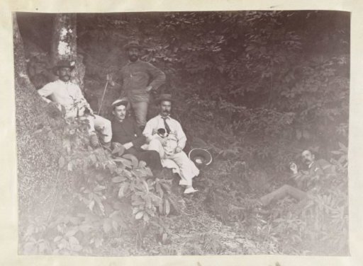 Group Portrait of Five Men in a Forest, China