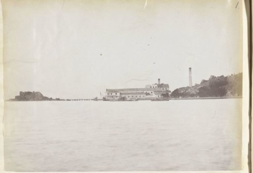 View of a sugar refinery on the coast at Shantou
