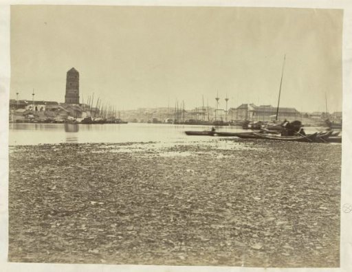 View of the harbour of a Chinese city