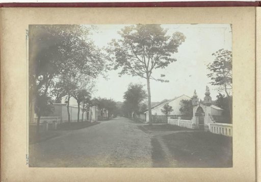 Street with houses on both sides, French Indochina