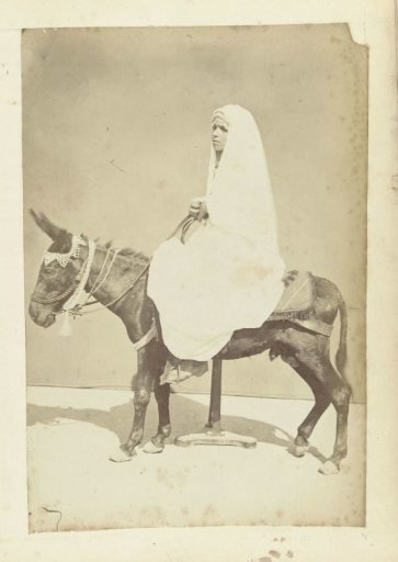 Portrait of an Unknown Veiled Woman on a Donkey