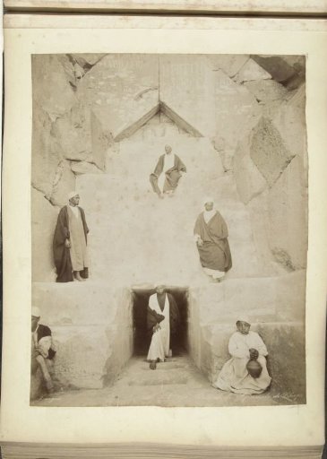 Six Men at the Entrance Gate of the Pyramid of Cheops