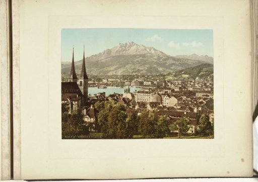 City View of Lucerne Set Against a Mountain Landscape