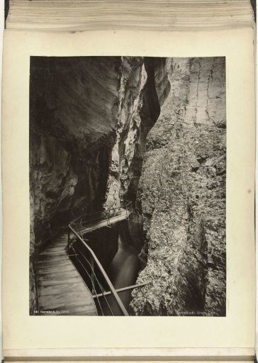 Walking path between mountain caves in Zurich