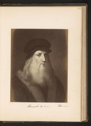 Photographic reproduction of a print; a self-portrait by Leonardo da Vinci