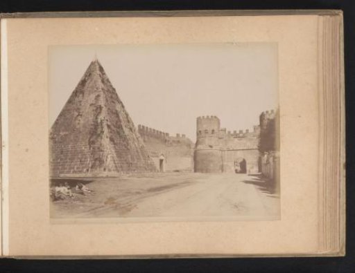 View of the Pyramid of Cestius and the Porta San Paolo in Rome