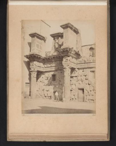 View of the Temple of Minerva on the Forum of Nerva in Rome