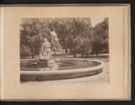View of a fountain on the Pincio in Rome